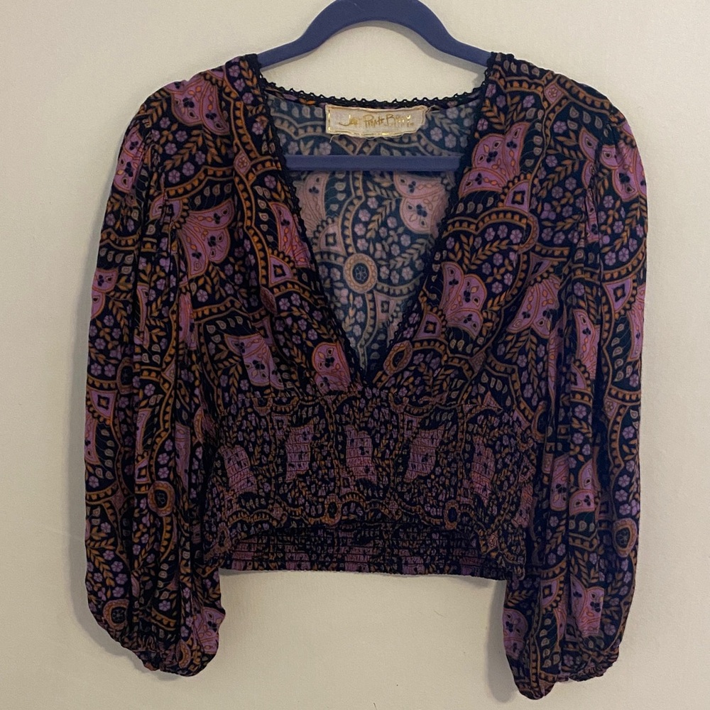 Jen’s Pirate Booty Rosalie Long Sleeve Print Top Women’s Large